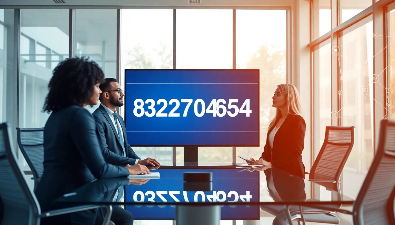 diverse team discussing the significance of a number in a modern office.
